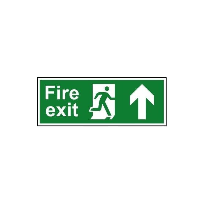 Fire exit (Man arrow up) 400 x 150mm - Self Adhesive Vinyl