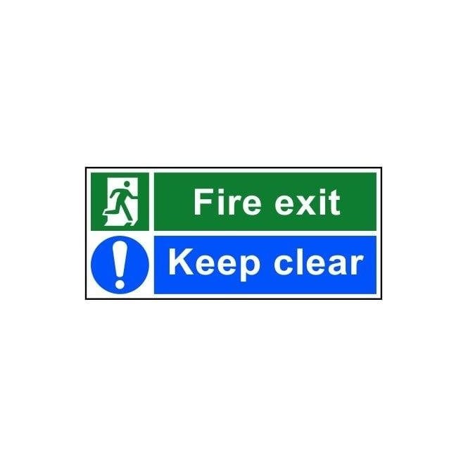 Fire exit Keep clear 200 x 450mm - Self Adhesive Vinyl