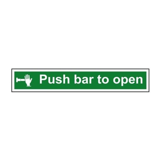 Push bar to open Sign 100 x 600mm - Self Adhesive Vinyl