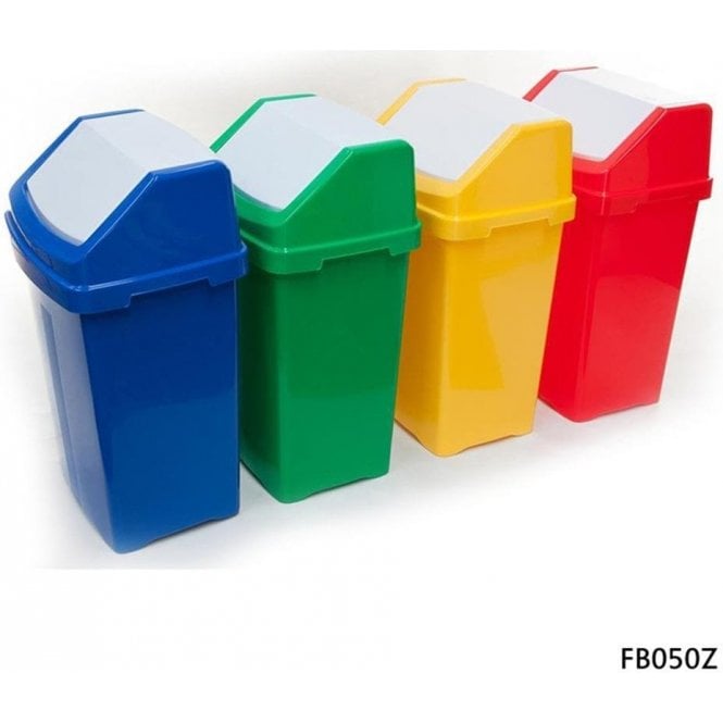 50 Litre Blue Flip Lid Bin H665 x W330 x D400mm