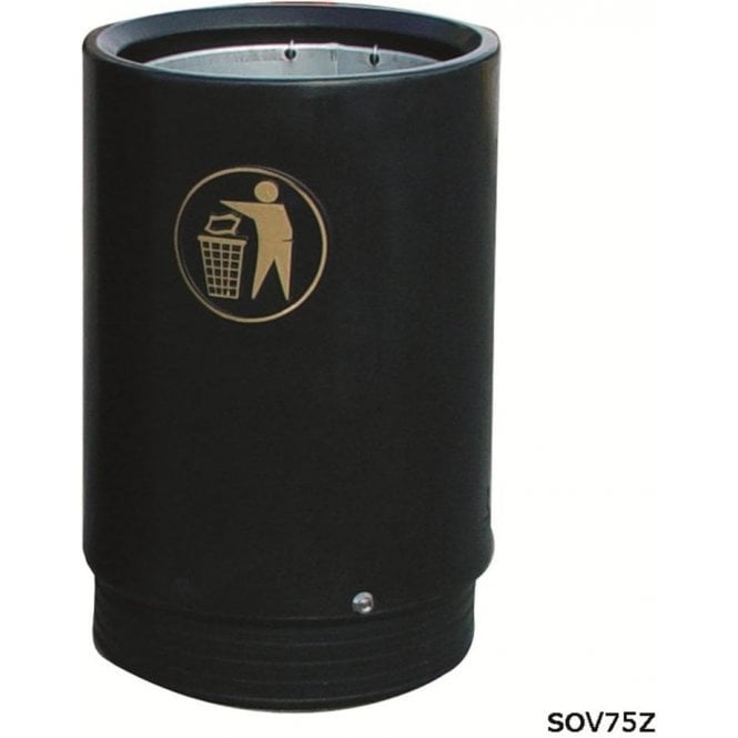 75 Litre Victorian Outdoor Open Top Litter Bin Height745 x Diameter485mm