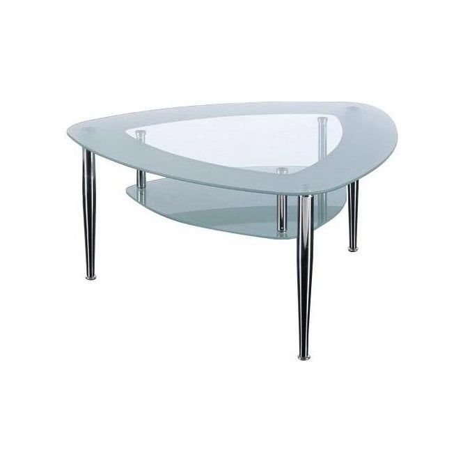 Shield shape 2 Tier Glass Reception Table L640 x D640 x H325mm