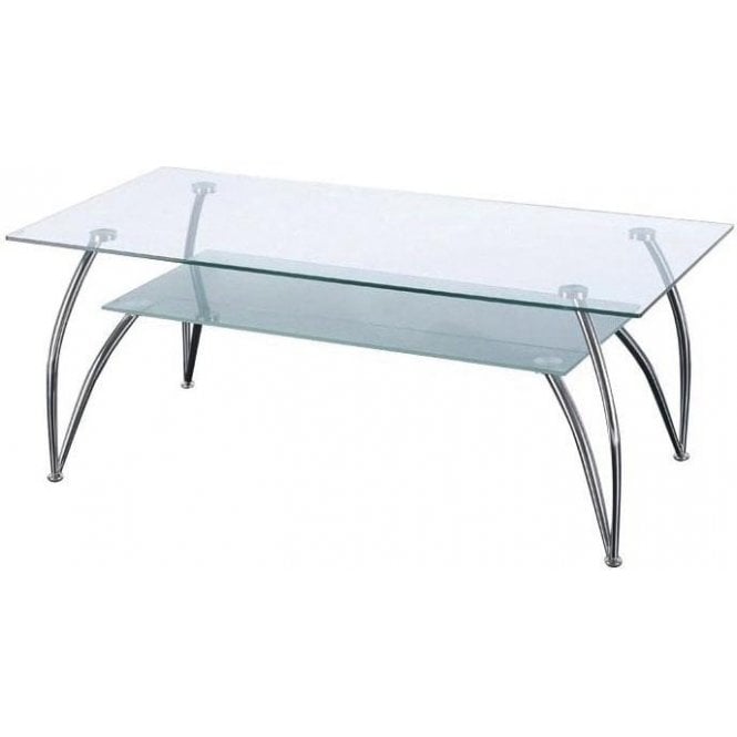 Rectangular 2 Tier Glass Reception Table L980 x D640 x H325mm
