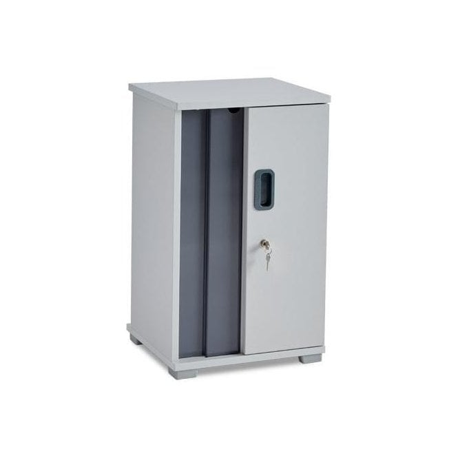 Store and charge 10 mini devices (up to 8 inches) including tablets, iPods, iPads, iPad Mini’s, iPhones, mobile phones and Kindles for 1:1 deployments Unit size: W418 x D350 x H697m