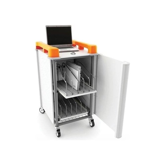 LabCabby 10 port laptop trolley - vertical storage W616 x D703 x H1115mm