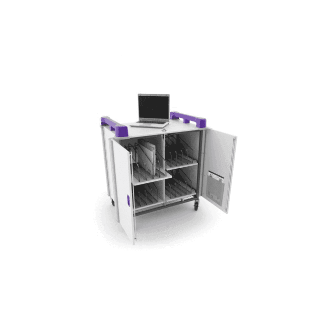 LapCabby 16 port laptop trolley - vertical storage W1015 x D703 x H1115mm