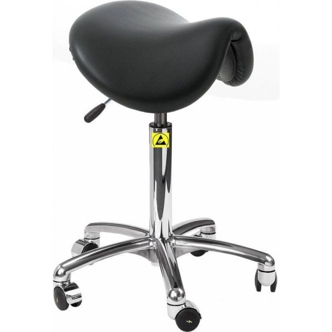 Static Dissipative Saddle Stool with Feet Height Adjustment 550-740