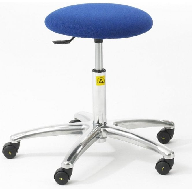 Static Dissipative Chrome Stool with feet Height adjustment 430-570mm