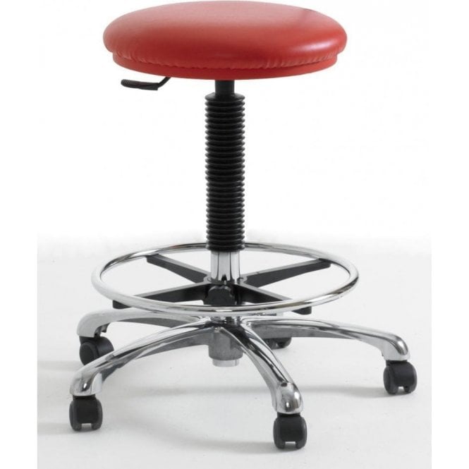 Upholstered Chrome High Stool Height Adjustment 620-880mm