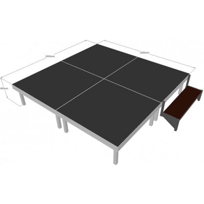 Alu Rapid Stage Package 2m x 2m x 400mm high (1m x 1m sections)