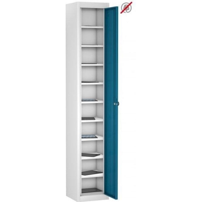 Single Door 10 Compartment Tablet Storage Only Locker H1780 x W305 x D305mm