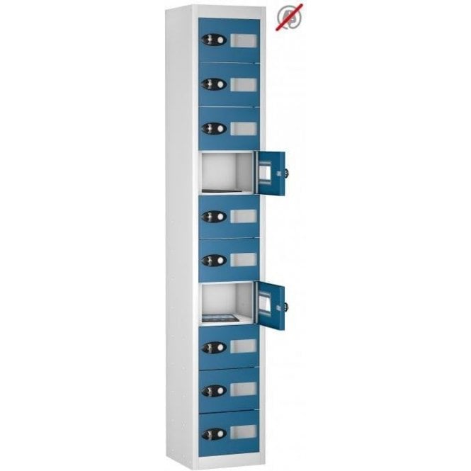 10 Door Tablet Storage Only Locker with Vision Doors H1780 x W305 x D305mm
