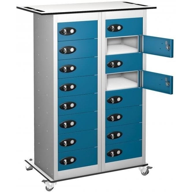 16 Door Tablet Storage Only Trolley H1050 x W800 x D305mm