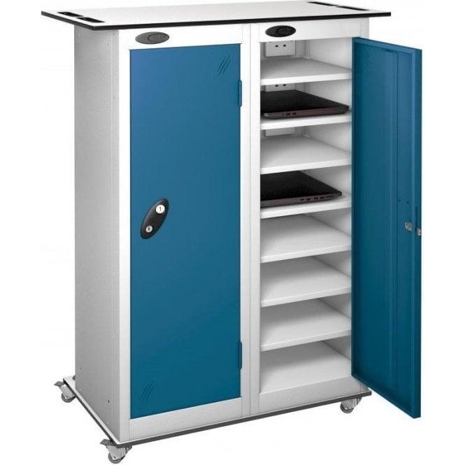 2 Door 16 Shelf Laptop Storage Only Trolley H1100 x W800 x D540mm
