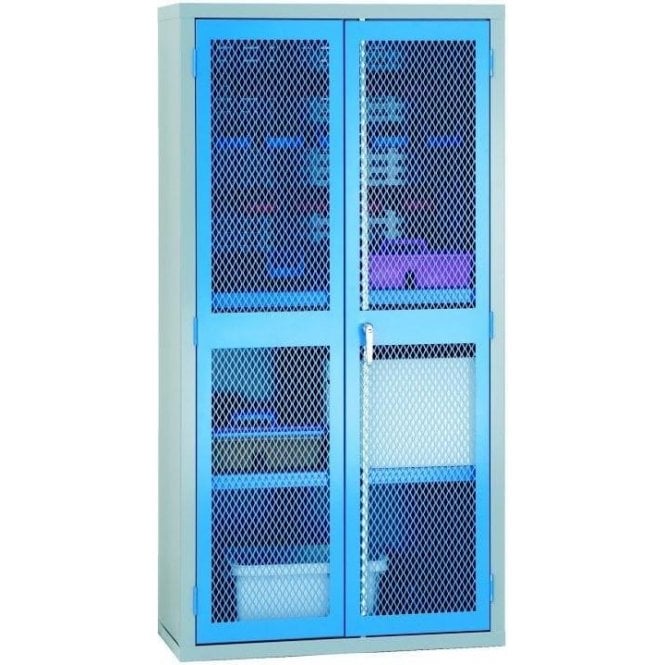 Mesh Door Cabinet 1/2 Louvred 2 Shelves H1830 x W915 x D459mm