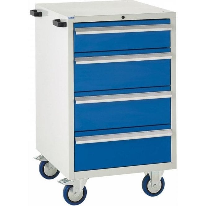 4 Drawer Mobile Cabinet - H980 x W600 x D650mm - 1x150mm, 3x200mm
