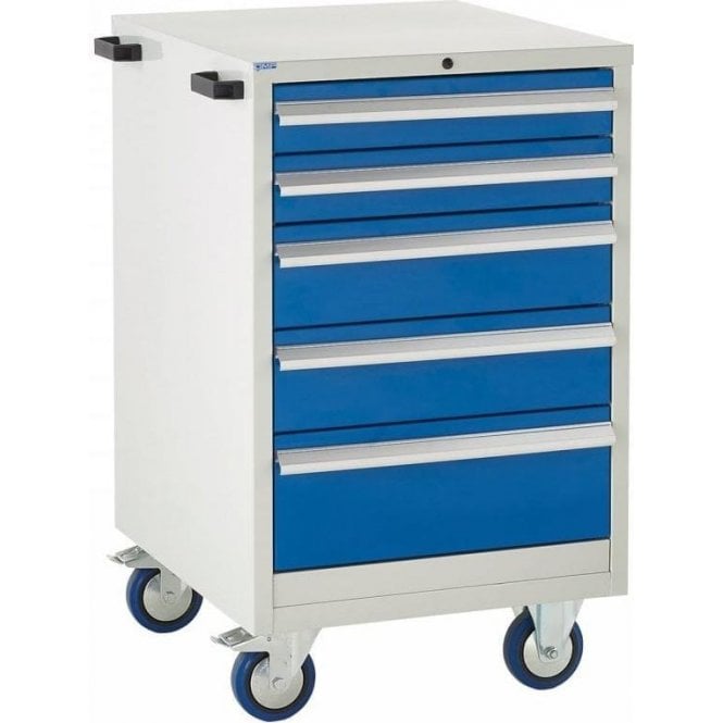 5 Drawer Mobile Cabinet - H980 x W600 x D650mm - 2x100mm, 2x150mm, 1x200mm