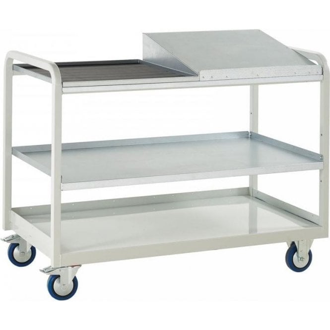 Euroslide Trolley - Sloping Top with Shelf - Kit 2 - H960 x W1270 x D675mm