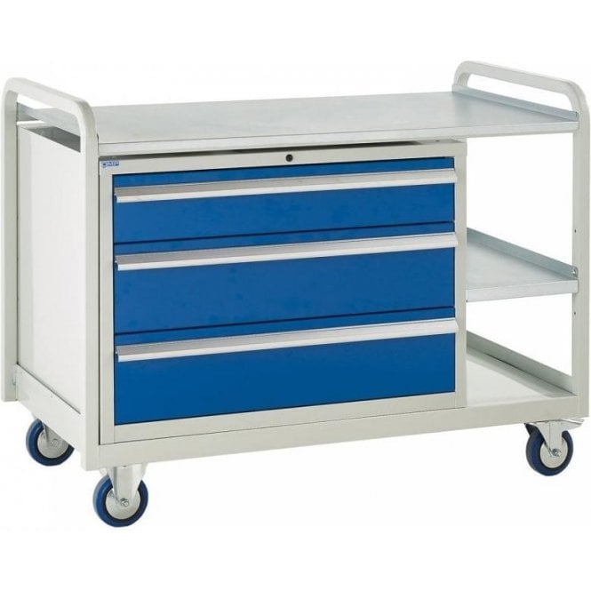 Euroslide Trolley - Steel Top with 3 Drawers - Kit 13 - H960 x W1270 x D675mm