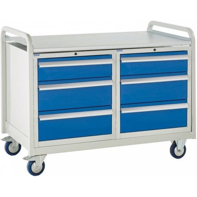 Euroslide Trolley - Steel Top with 3 Drawers - Kit 19 - H960 x W1270 x D675mm