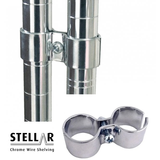 Stellar Chrome Wire Shelving Post Clamps PACK OF 4