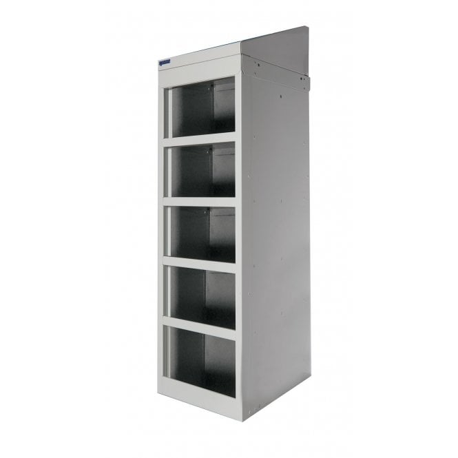 KIT D: Mailroom Locker - 5 Compartment - Light Grey without Doors and with Sloping Top