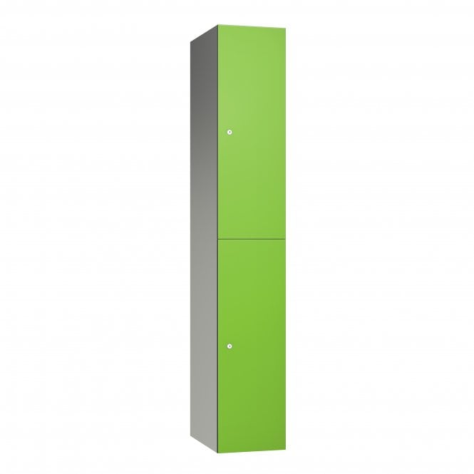 2 Door Leisure Locker with flat top - Aluminium Locker - H.1800mm W.300mm D.400mm