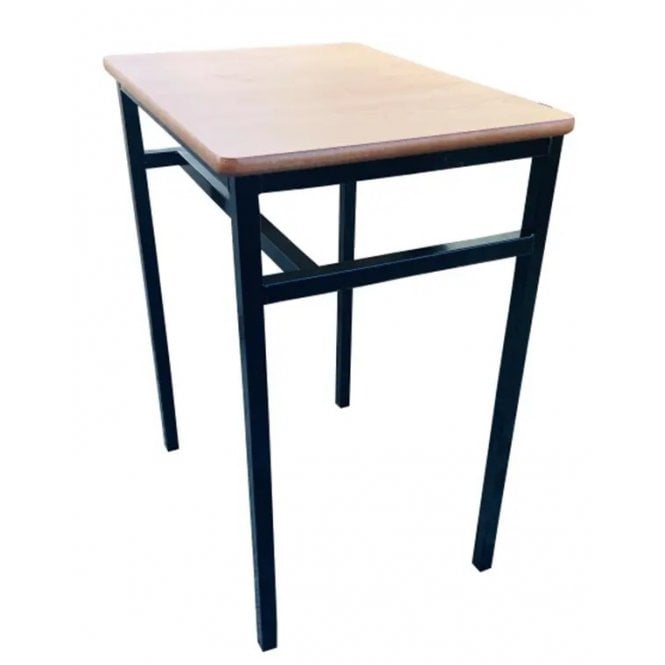 T2 Single Classroom Table W600xD600xH760mm - Black frame with Beech top