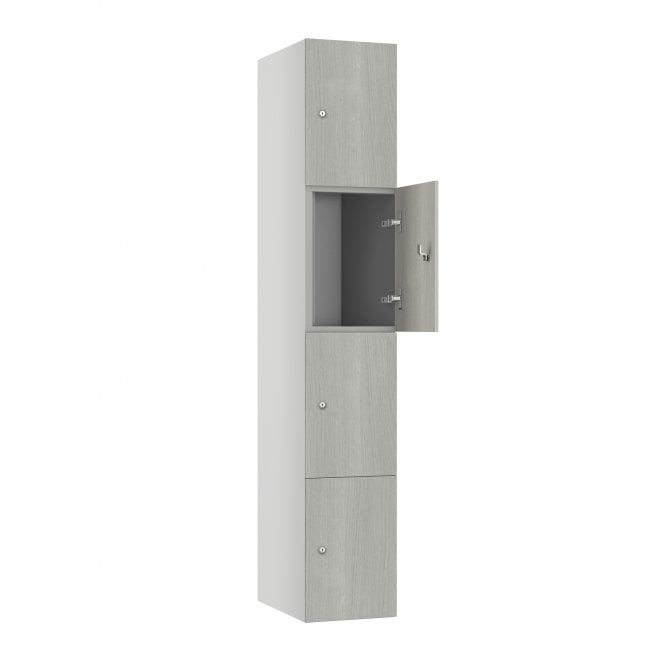 4 Door MFC Timber Locker with flat top - Steel Locker - H.1800mm W.300mm D.318mm