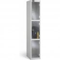 Three Compartment Clear Door Locker H1780 x W305 x D305mm