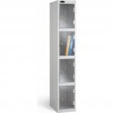 Four Compartment Clear Door Locker H1780 x W305 x D305mm