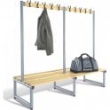 Single Sided Hook Bench L1000 x D350 x H475mm c/w 5 Hooks - Type D