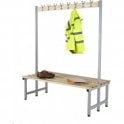 Low Cost Single Sided Hook Bench L1000 x D350 x H475mm c/w 5 Hooks - Type J
