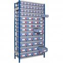 Shelf Trays on Expo 4 Shelving KIT E H2000 x W1000 x D300mm with 14 Shelves 110kg UDL & 32no. 117x90x300 trays, 16no. 234x90x300 trays & 20no. 234x140x300 trays