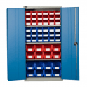 Industrial Cupboard H1780 x W915 x D460mm supplied with 3 Adjustable Shelves 85kg UDL + 16 BIN40 & 36 BIN30