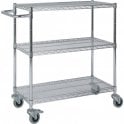 Chrome Wire Trolley H970 x W915 x D460mm 3 Shelf Level 270kg UDL