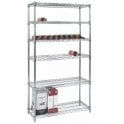 Chrome Wire Wine Rack H1590 x W915 x D355mm c/w 3 Wine & 3 Standard Shelves