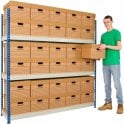 Single Sided Archive Rivet Racking H1830 x W1525 x D457mm c/w 3 Shelf Level & 24 Archive Boxes(Height to top box 1966mm)