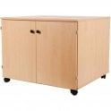 Mobile Paper Cabinet with Pull Out Shelves H700 x W900 x D800mm - Beech Finish