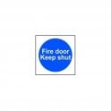 Fire Door Keep Shut Sign 100 x 100mm - Self Adhesive Vinyl