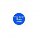 Fire Door Keep Closed Sign 100 x 100mm - Self Adhesive Vinyl