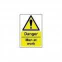 Danger Men at Work Sign 300 x 200mm - Self Adhesive Vinyl