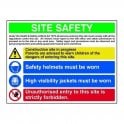 Site Safety Sign 600 x 800mm - Rigid Plastic