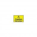 Caution Hot Surface Sign 50 x 75mm - Self Adhesive Vinyl
