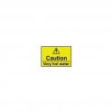 Caution Very Hot Water Sign 50 x 75mm - Self Adhesive Vinyl