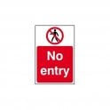 No Entry Sign 300 x 200mm - Self Adhesive Vinyl