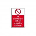 No Admittance without Protective Clothing Sign 300 x 200mm - Self Adhesive Vinyl