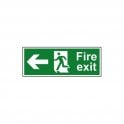 Fire exit (Man arrow left) 400 x 150mm - Self Adhesive Vinyl