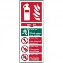 Fire extinguisher: Water Sign 202 x 82mm - Self Adhesive Vinyl