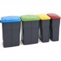 25 Litre Blue Push Lid Bin H510 x W215 x D360mm